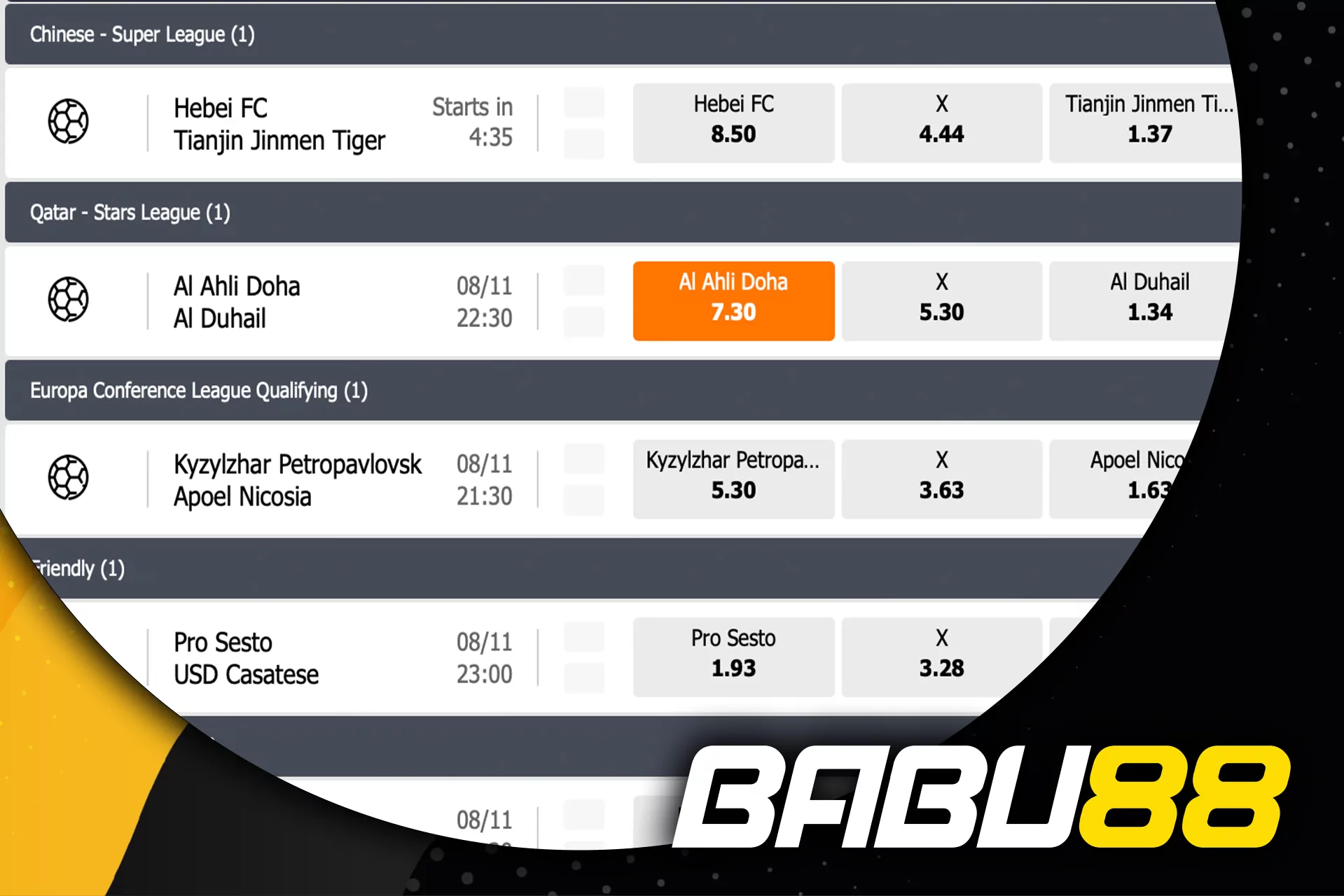 Babu88 offers attractive odds for a variety of sporting events.